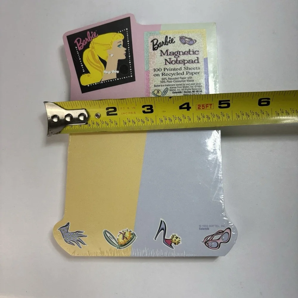 Vintage 1993 Barbie Magnetic Notepad Matell NEW 100 Pages